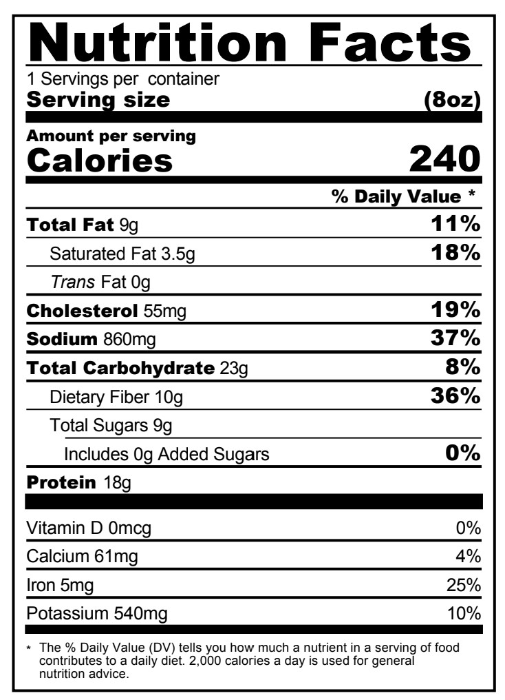 Nutrition Label